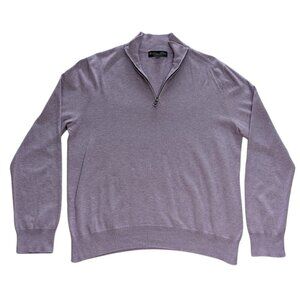 Brooks Brothers Supima® Cotton Half-Zip Sweater — Lilac — Size Medium